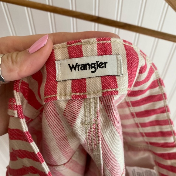 Wrangler Pink and White Striped Carpenter Denim Shorts - Picture 5 of 5